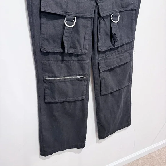 PTCL Black Cargo Pants Utility Pockets D-Ring‎ Detail Women's Size 28 NEW - Picture 3 of 8